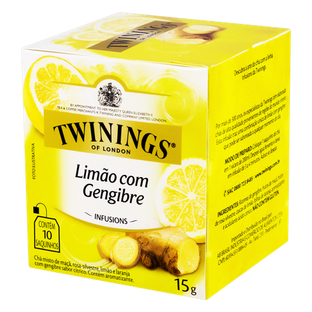 Chá twinings limão e gengibre 15g c/10