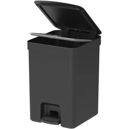 Lixeira Ou trium com pedal preto 12l