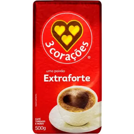 Café Torrado e Moído 3corações Extraforte Pacote 500gr
