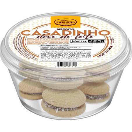 Biscoito casadinho doce de leite canhada 280g