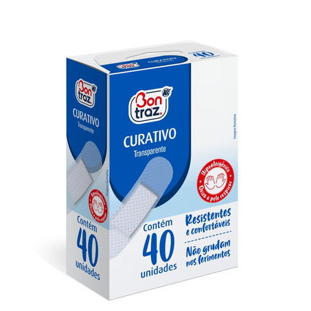 Curativo Bontraz Transparente com 40 Unidades