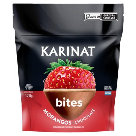 Bites Karinat 120g - Morango com Chocolate