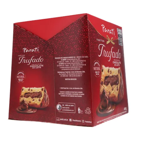 Panettone Parati Trufado com Gotas de Chocolate Ao Leite Caixa 400gr 360-12