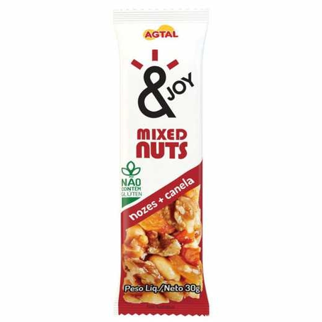 Barra de Cereal Nuts e Joy Mixed Nozes e Canela Agtal 30G