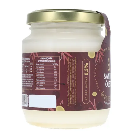 Óleo de Coco Santo Óleo Extra Virgem  Pote de Vidro 200ml 360-29