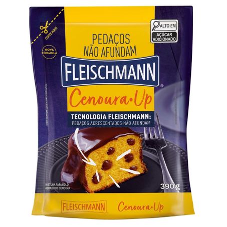 Mistura para Bolo Fleischmann Aerado de Cenoura Sachê 390gr