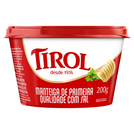 Manteiga Tirol 200g - Com Sal - Pote