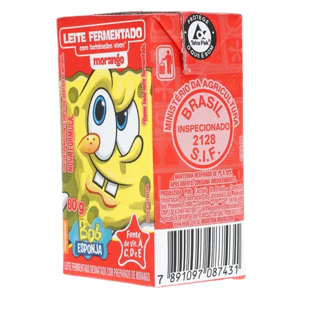 LEITE FERMENTADO BOB ESPONJA MORANGO C/6 360-5
