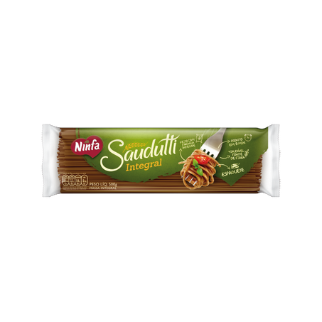 Macarrão Ninfa Integral Sêmola Saudutti Espaguete 500g 
 