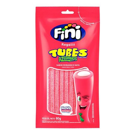 BALA FINI 80G TUBES MORANGO CITRICO CX 12.0