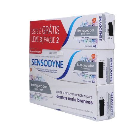 Creme Dental Sensodyne 50g Lv3 Pg2 Branqueador Extra Fresh 360-5