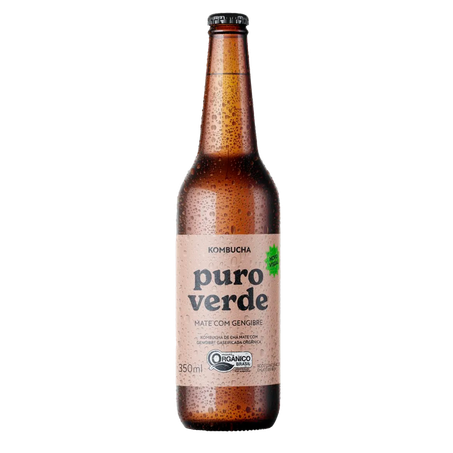 Kombucha Puroverde Mate e Gengibre 350ml