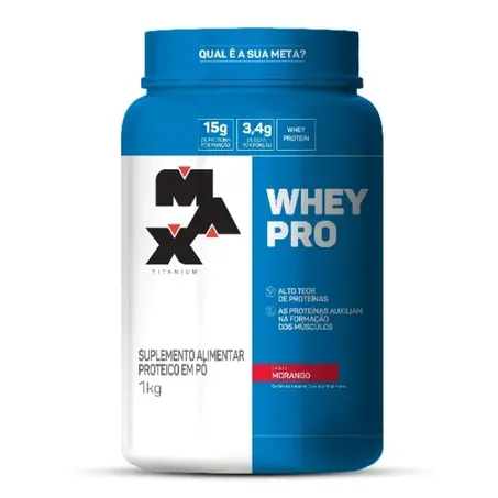 WHEY PROTEIN MAX PRO POTE 1,00KG MORANGO