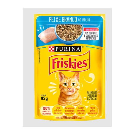 Ração Friskies Peixe Branco Sachê 85g