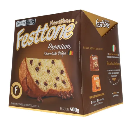Panettone Festtone Premium Chocolate Belga 400g 360-3