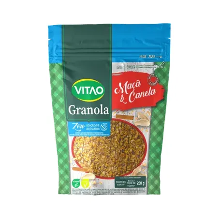 GRANOLA MAÇÃ E CANELA ZERO AÇÚCAR 250 G - VITAO