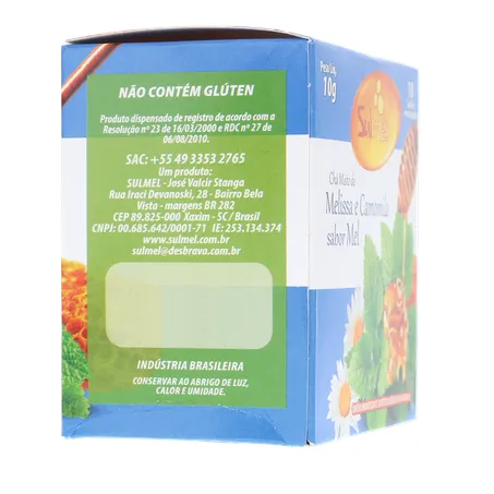 Cha sulmel melissa camomila mel 10g 360-29