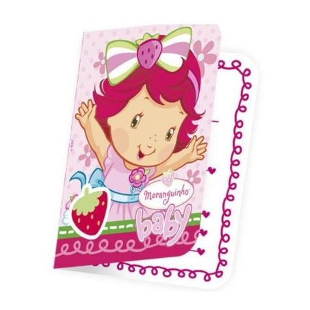Convite aniversário morango baby regina com 8