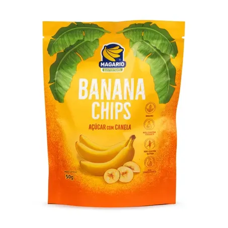 CHIPS DE BANANA MAGARIO DOCE COM CANELA 50G