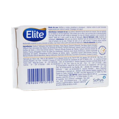 SABONETE EM BARRA ELITE HIDRATANTE CUIDADO SUAVE CAIXA 85G 360-16