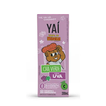 Chá Verde Yai Zero Turma Da Mônica Uva 200ml 
