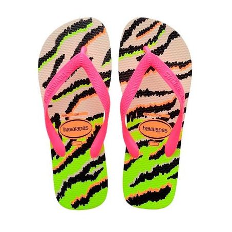 Havaianas top animals bege palha-rosa 33-34 unid