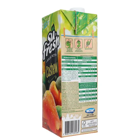 Bebida de Fruta Adoçada Su Fresh Caju Caixa com Tampa 1lt 360-24