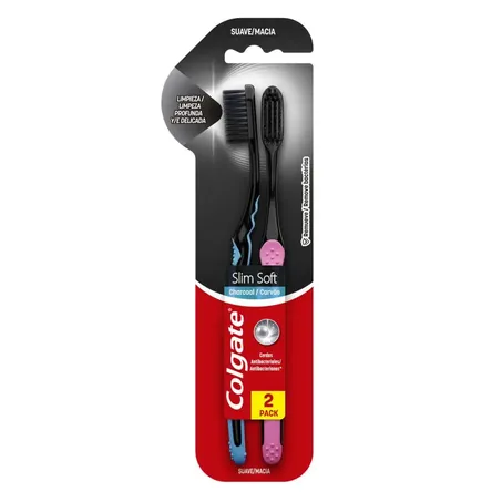 Escova Dental Colgate Slim Soft Carvão 2un 
 