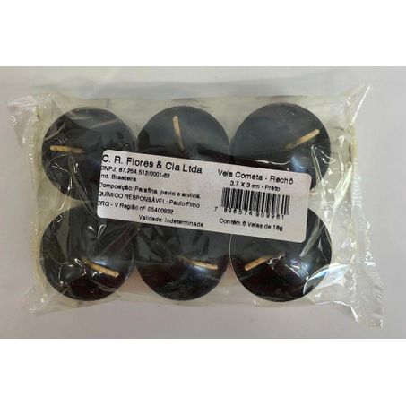 Vela cometa recho preto 96g
