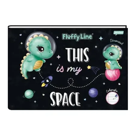 Caderno brochura caligrafia capa dura 1-4 fluffy40f