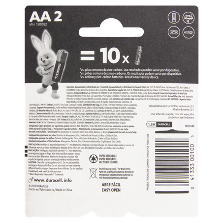 Pilha Alcalina AA MN 1500B2 Duracell Pequena 2 Unidades 1,5V 360-2