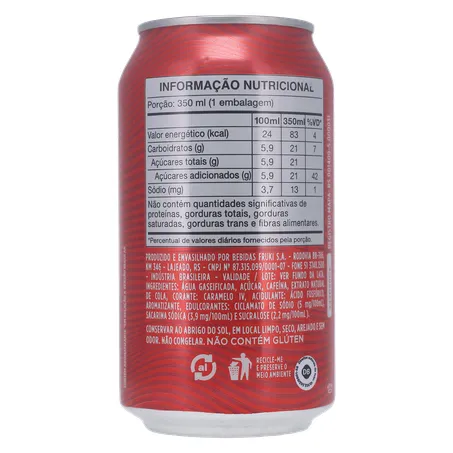 REFRIGERANTE FRUKI COLA LATA 350ML 360-14