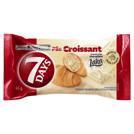 Croissant 7days Recheado Com Chocolate Branco Laka Pacote 45g 
 