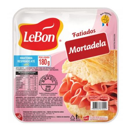 Mortadela lebon fatiada 180g