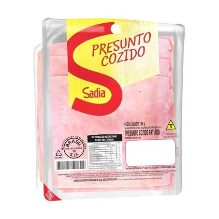 Presunto sadia cozido fatiado 180g