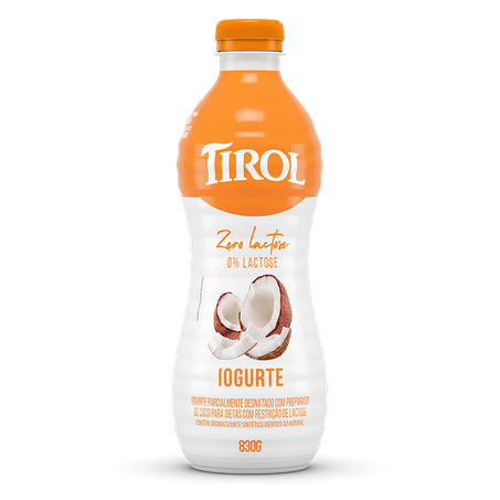 Iogurte tirol desnatado coco zero lactose garrafa 830g