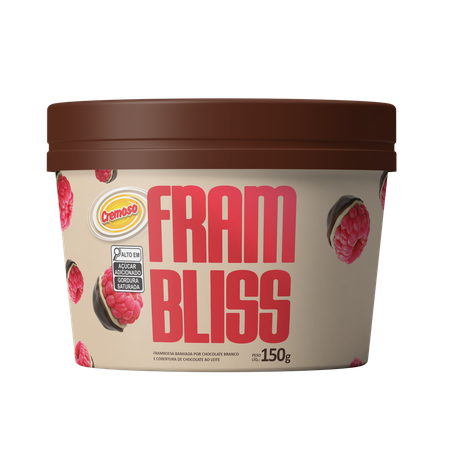 FRAMBOESA COBERTA DE CHOCOLATE AO LEITE CREMOSO POTE 150G