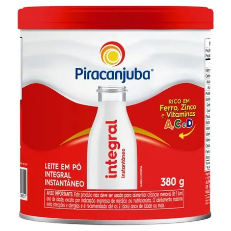 Leite po piracanjuba integral instantaneo lt 380g