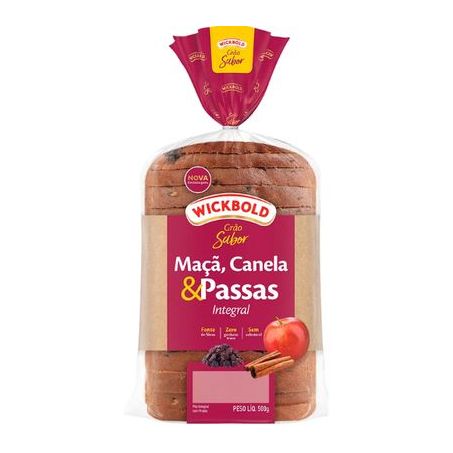 Pão de Forma Wickbold Grão Maçã, Canela E Passas 500G