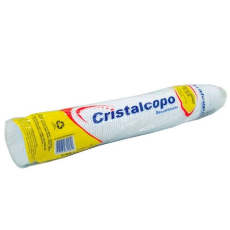 Copo Descartável Branco Cristalcopo com 100 Unidades 180Ml 