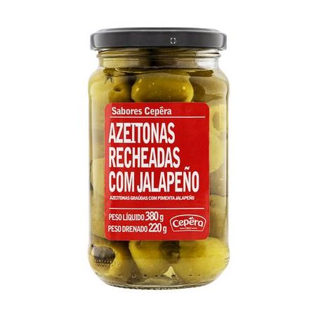 AZEITONA CEPERA VERDE RECHEADA C/JALAPENO VD 380G