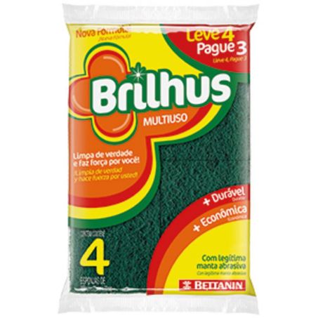 Esponja dupla face brilhus kit leve4 pague3