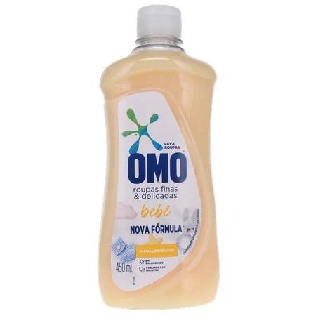 LAVA ROUPA LÍQUIDO OMO FINAS E DELICADAS BABY 450ML
