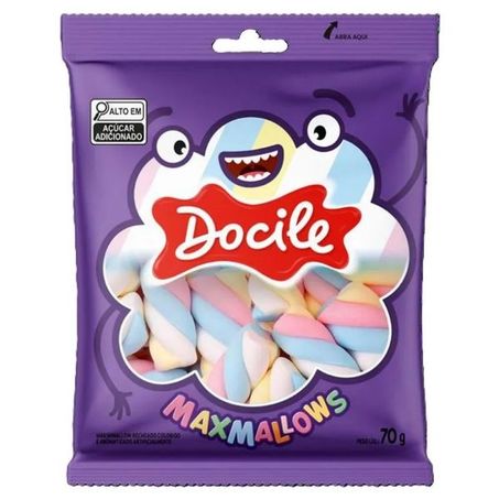 Marshmallow docile maxmallows twist colorido 70g
