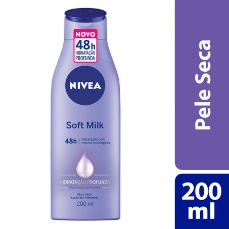 Loção deo-hidratante pele seca nivea soft milk