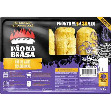 Pão de alho tradicional pão na brasa 340g