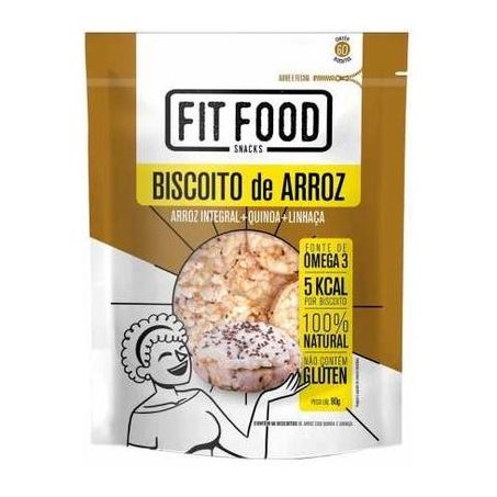 Biscoito de Arroz Fit Food Quinda Integrais e Linhaça Sachê 90gr