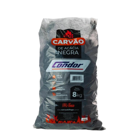 Carvão Vegetal Condor 8Kg - Acácia Negra