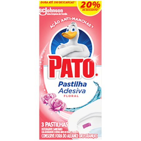 Pastilha adesiva sanit pato floral of especial c/3un