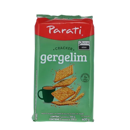 Biscoito Salgado Parati Cracker Gergelim Pacote 400gr